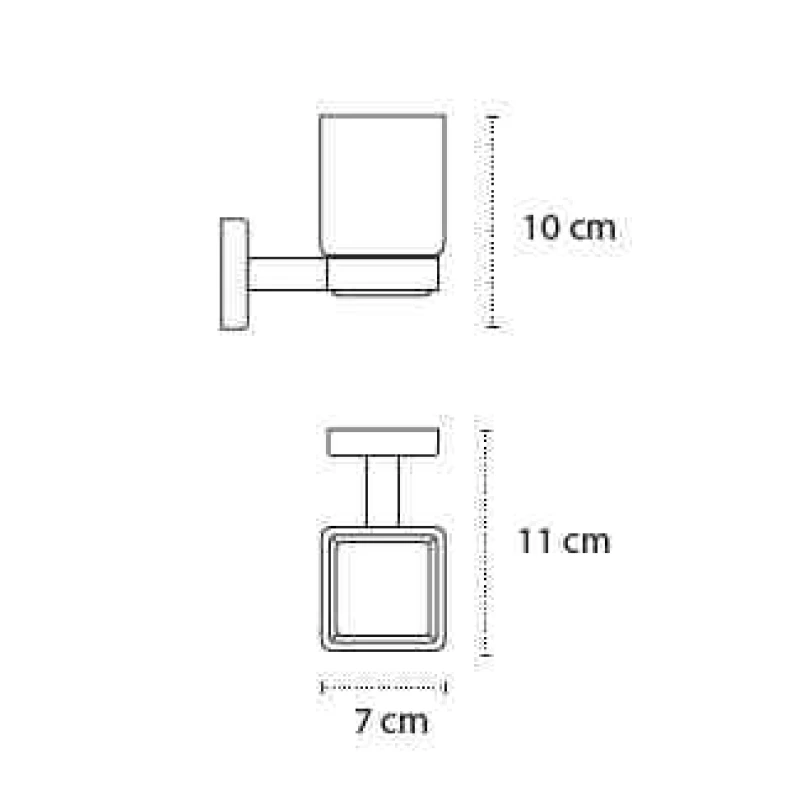 Ποτηροθήκη Karag Quattro Χρώμιο 4501 Inox (Αυτοκόλλητο ή Βιδωτό) (Image 2)