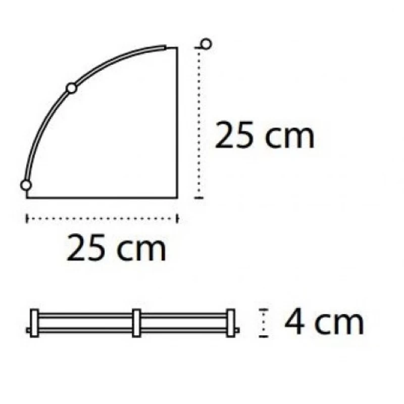 Γυάλινη Εταζέρα 25cm Karag Mensole 0633 (Διάφανο ή Ματ Κρύσταλλο) (Image 2)