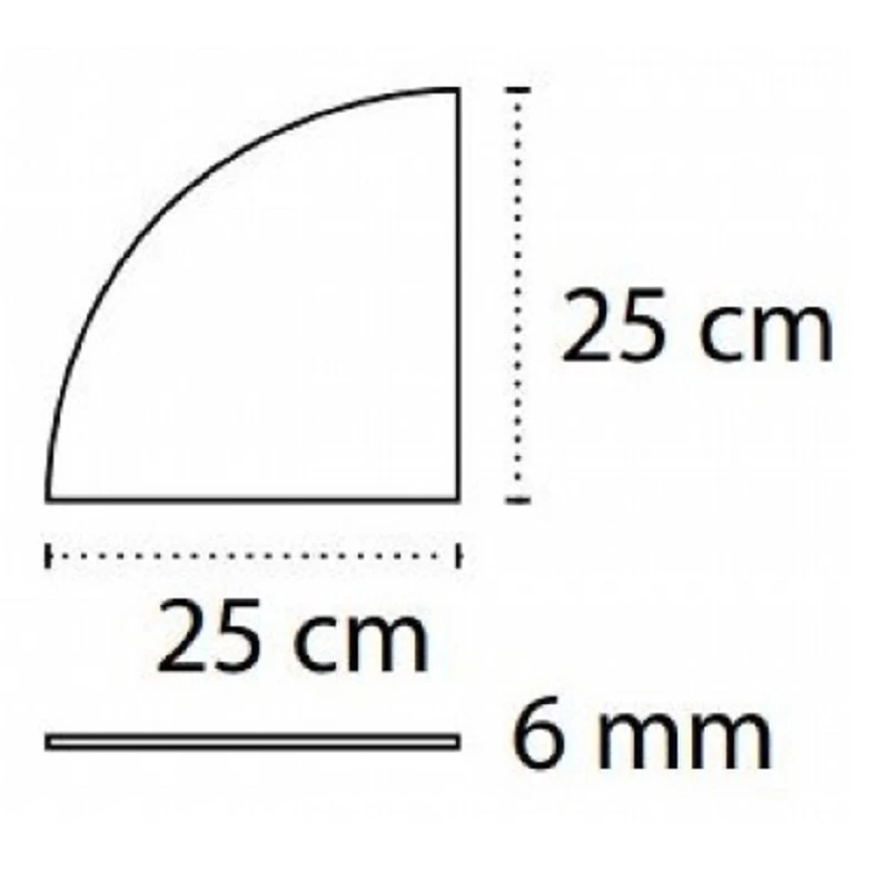 Γυάλινη Εταζέρα 25cm Karag Mensole 0625 (Διάφανο ή Ματ Κρύσταλλο)