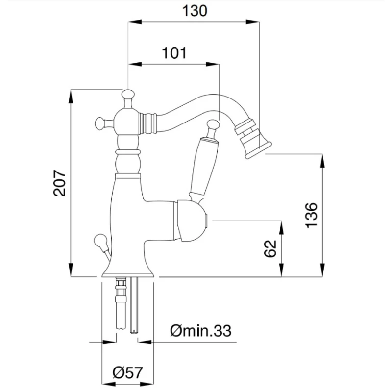 Μπαταρία Μπιντέ Bugnatese Oxford 6323-220300 σε Μπρονζέ (Ύψος 20.7cm)