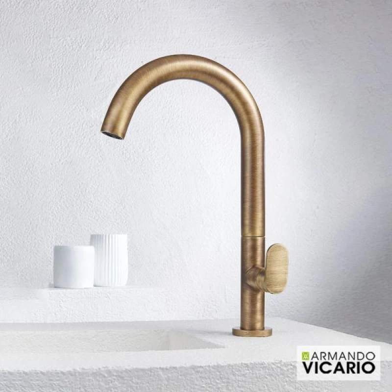 Μπαταρία Νιπτήρος Armando Vicario Slim 500041-221 Μπρονζέ (Ύψος 34.2cm) (Image 2)