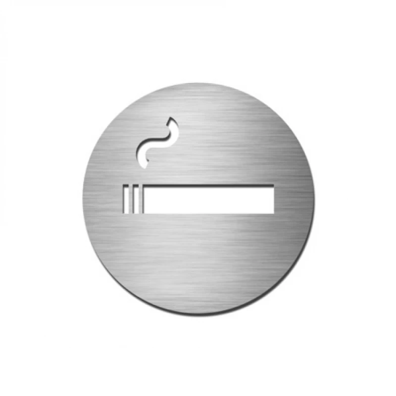 Αυτοκόλλητη Ένδειξη σήμανση στρογγυλή 510 Καπνίζοντες σε Ανοξείδωτο (9cm)