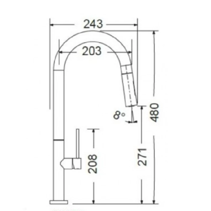 Μπαταρία κουζίνας Armando Vicario Tozo 48780-300 Λευκό Ματ (Ύψος 48cm)