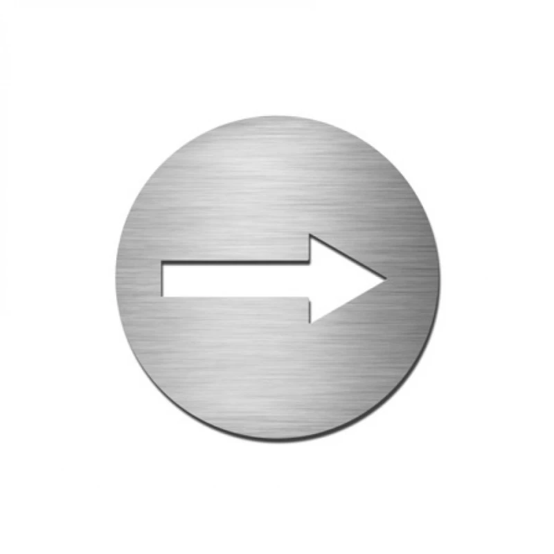 Αυτοκόλλητη Ένδειξη σήμανση στρογγυλή 510 Κατεύθυνση σε Ανοξείδωτο (9cm)
