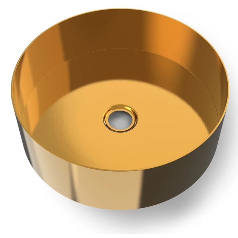 Νιπτήρας Επικαθήμενος Voss Milo PVD V1033-211 Gold Brushed (Φ.33cm)