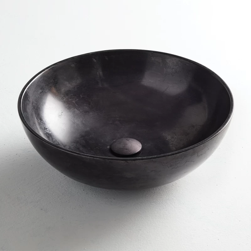 Νιπτήρας Μαρμάρινος Fossil Cireo Marble MR45-400 Black (Φ.45cm)