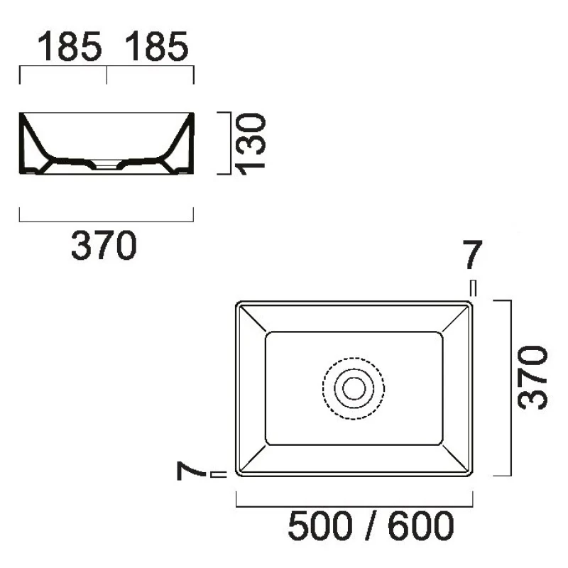 Νιπτήρας Επικαθήμενος GSI Kube 9453-300 Λευκό (60x37cm) (Image 2)
