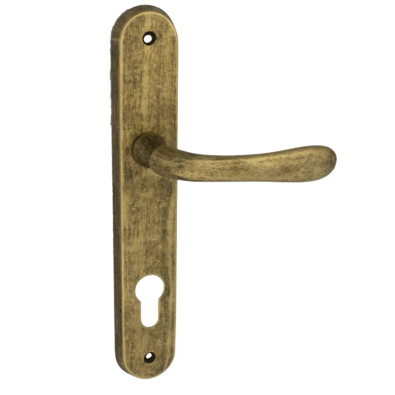 Πόμολα Πόρτας Ρουστίκ χειρολαβές με πλάκα 3255-62 Μπρονζέ (Image 1)