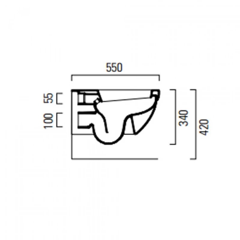Λεκάνη GSI Classic κρεμαστή με Μαύρο κάλυμμα βακελίτη soft close 871200NC (55cm)