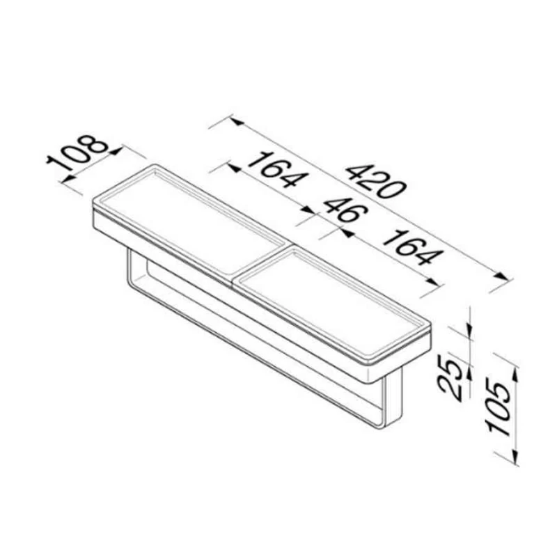 Εταζέρα με Πετσετοκρεμάστρα Geesa Frame 8853-400 Ματ Μαύρο