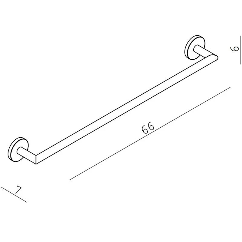 Πετσετοθήκη Langberger 21108-01B-400 Ματ Μαύρο (Μήκος 66cm) (Image 2)
