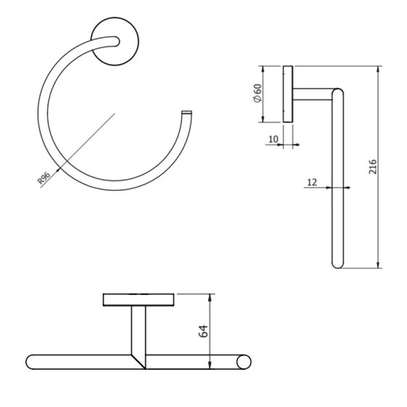 Κρίκος Πετσετών Langberger 21108-38B-300 Ματ Λευκό (Image 2)