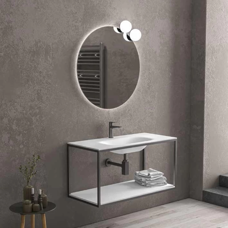 Έπιπλο Μπάνιου Κρεμαστό Karag New Sospeso 100 Μαύρο Ματ (100x46cm) (Image 1)