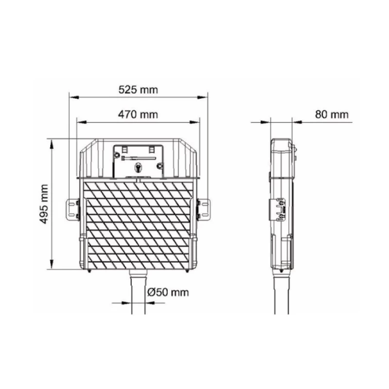 Καζανάκι Εντοιχισμού Μονότουβλου τοίχου Karag T114-001 (για λεκάνες υψηλής πίεσης)