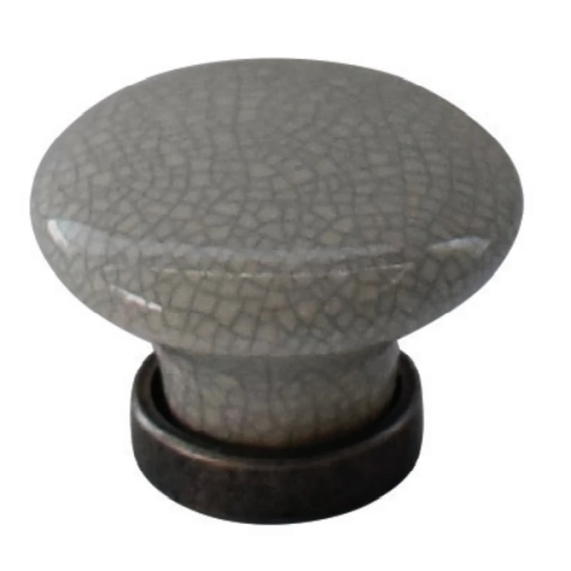 Πόμολα Επίπλων Φ.30 Πορσελάνης Convex 1163 Φυσικός Σίδηρος Κρακελέ (Image 1)