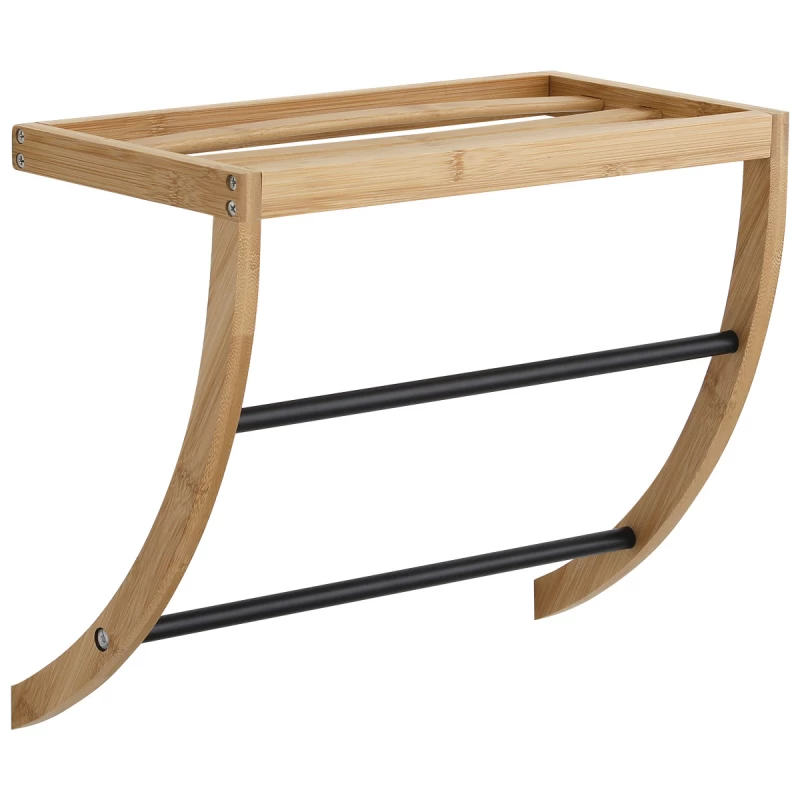 Ραφιέρα πετσετών 45cm με 1 Ράφι σειρά 9961 Μαύρο Bamboo (Image 1)