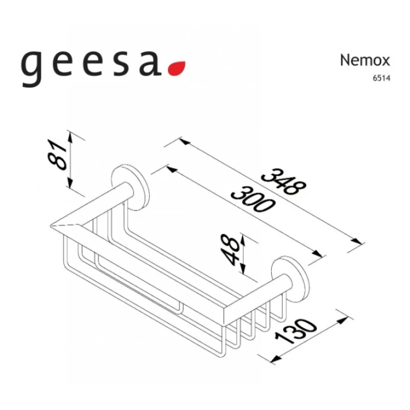 Σπογγοθήκη μπάνιου Geesa Nemox 6514-410 Μαύρο Βουρτσισμένο (34.8x13x8.1cm)