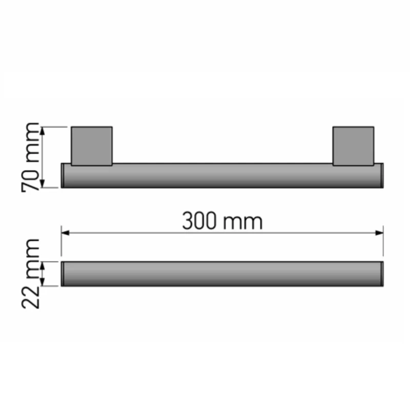 Λαβή μπάνιου Sanco σειρά 218442-W30-A03 Χρωμέ (Μήκος 30cm)