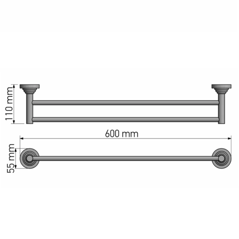 Πετσετοθήκη Μπάνιου Sanco σειρά Vintage 120505-A04 Χρωμέ με Χρυσό 24 Καράτια (Μήκος 60cm) (Image 2)
