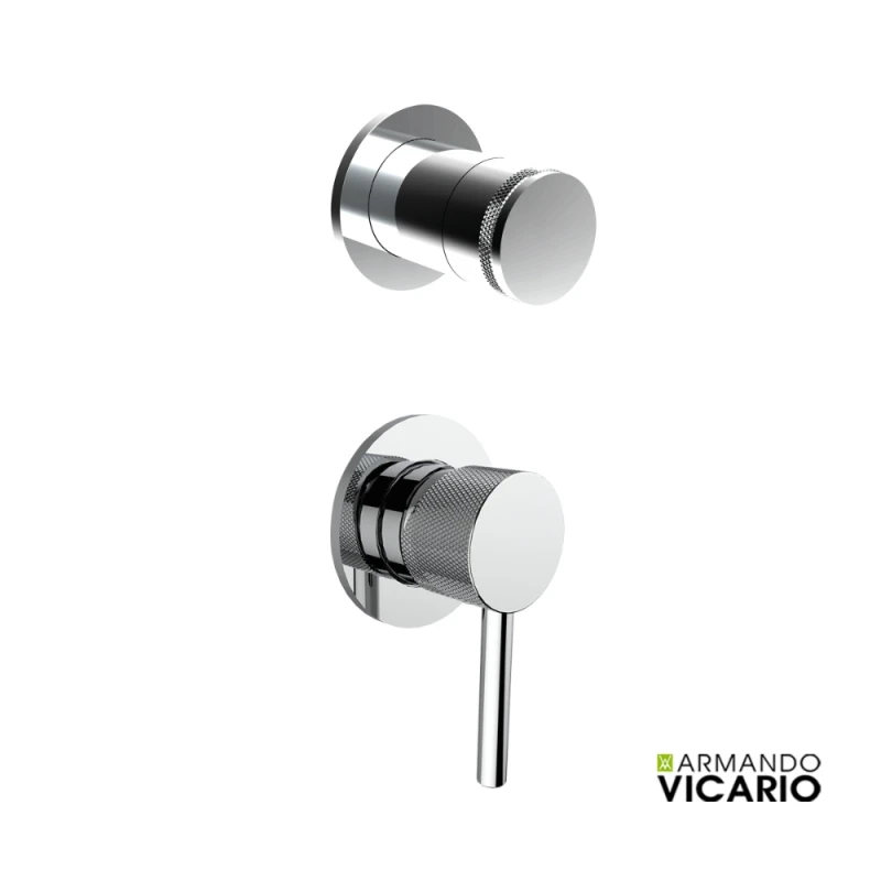 Σετ Ντουζ Εντοιχισμού Οροφής Armando Vicario Industrial σειρά (512050-100+34374-100) σε Χρωμέ (με Περιστροφικό