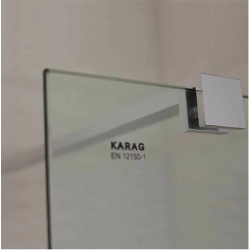 Πάνελ Κρύσταλλο Karag Διάφανο 6mm με Γωνιακό Βραχίονα Karag S28F Χρωμέ (σε 5 διαστάσεις με Ύψος 190cm)