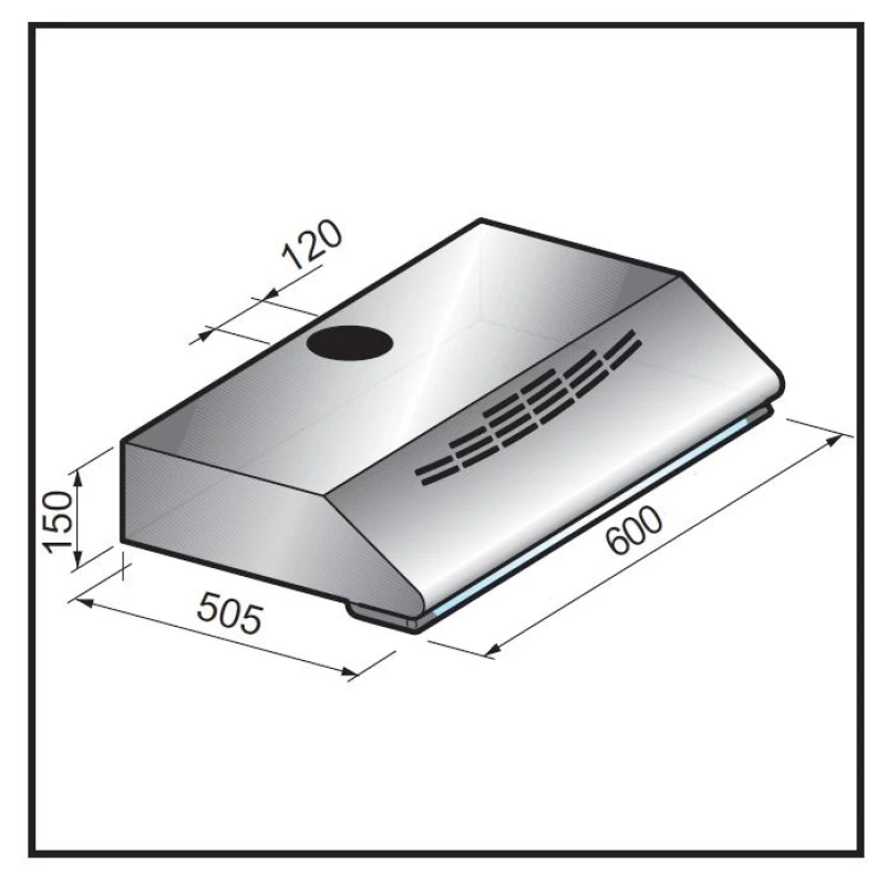 Απορροφητήρας Pyramis Απλός Power NT 60cm σε Inox -(065035801)
