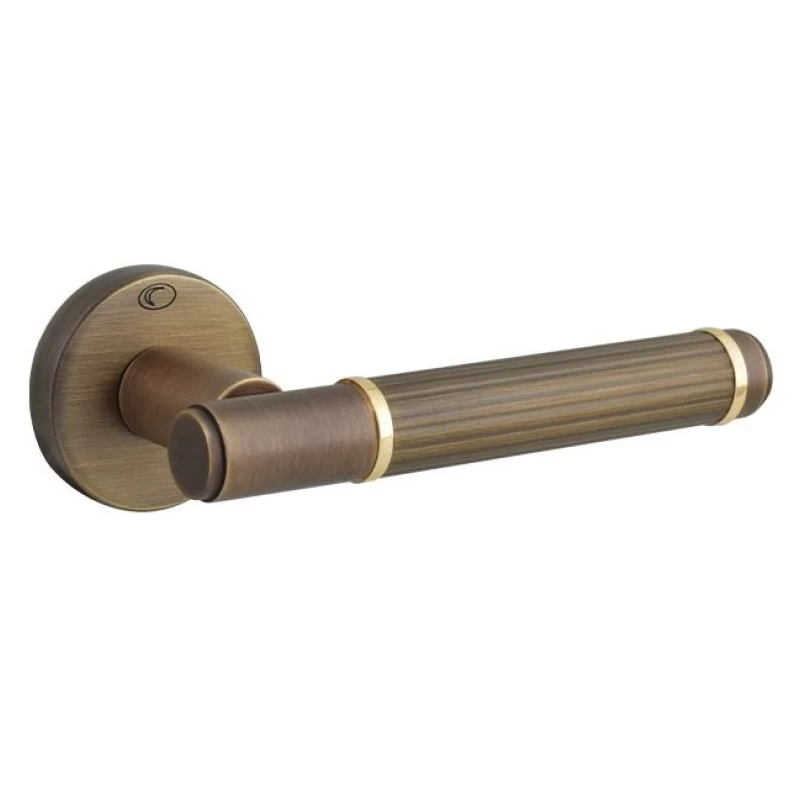 Πόμολα Πόρτας Convex χειρολαβές με ροζέτα 1935 Ματ Αντικέ/Επίχρυσο (Image 1)