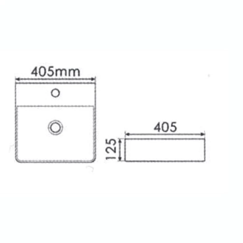 Νιπτήρας Επικαθήμενος Ceramita σειρά Slim 40 Λευκό (40.5x40.5cm)