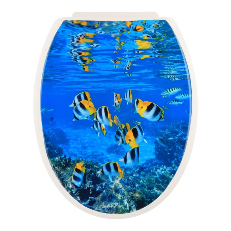 Κάλυμμα λεκάνης Πλαστικό με Πλαστικούς μεντεσέδες 0523 Πολύχρωμα Ψάρια (36x43cm)