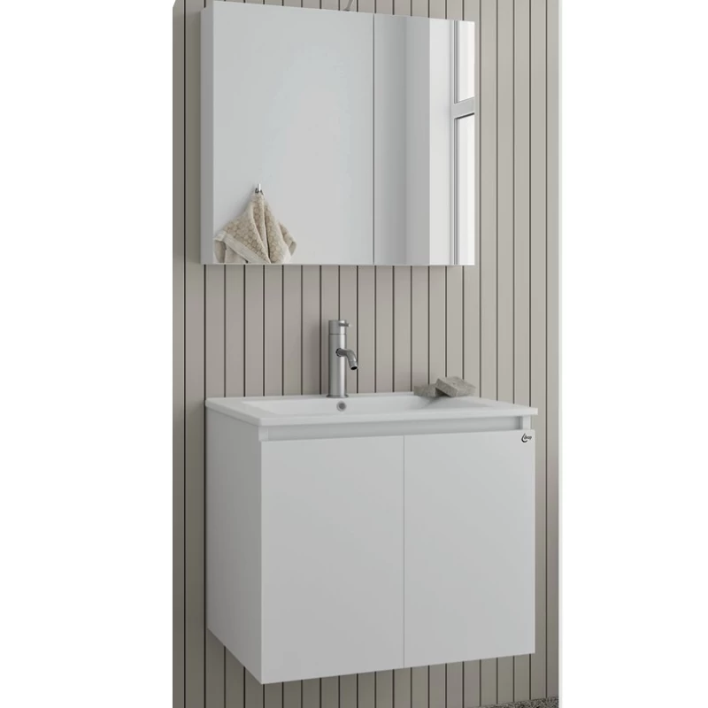 Έπιπλο με 2 Ντουλάπια & Καθρέφτη με Ντουλάπι Drop Verona 60 Λευκό 5FVR060WH (60x45cm) (Image 1)