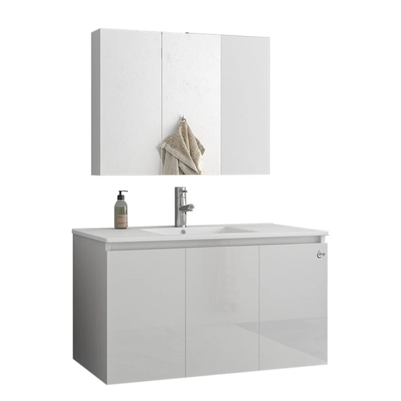 Έπιπλο με 3 Ντουλάπια & Καθρέφτη με Ντουλάπι Drop Verona 90 Λευκό 5FVR090WH (90x45cm) (Image 2)