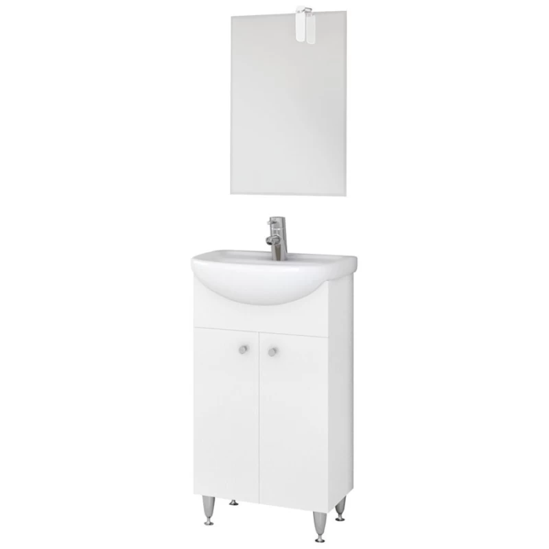 Έπιπλο με 2 Ντουλάπια & Απλό Καθρέφτη Drop Olympus 50 Λευκό (44x28cm) (Image 1)