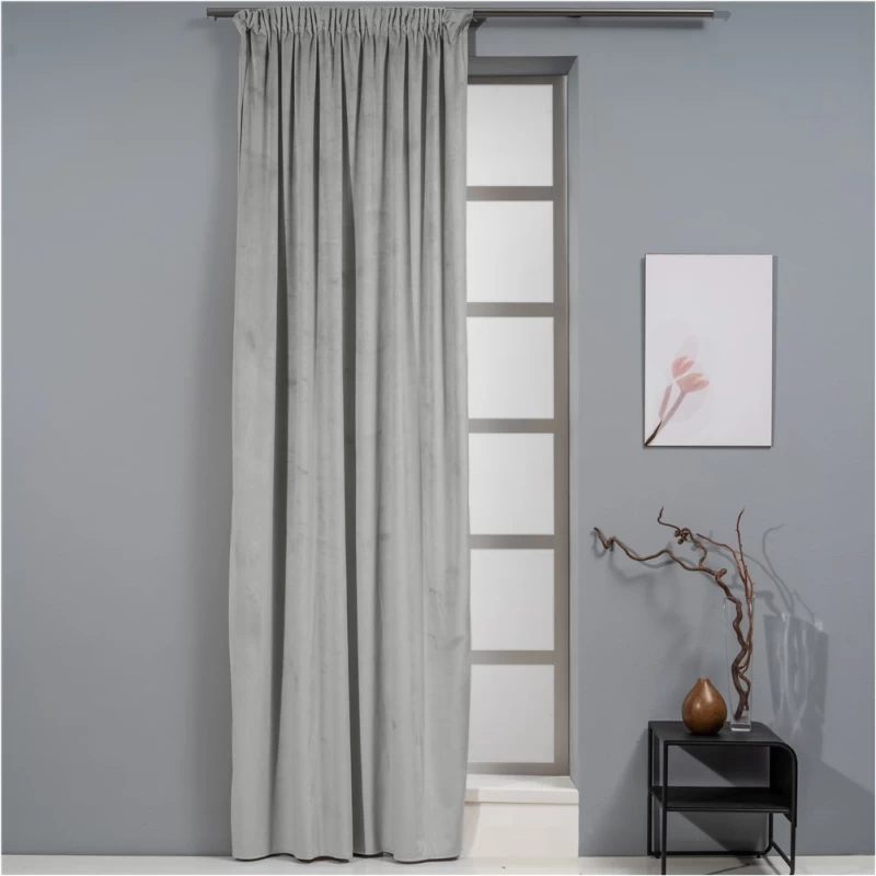 Κουρτίνα Γκρι Με Τρέσα 140x270cm Velour 10708 Artisti Italiani