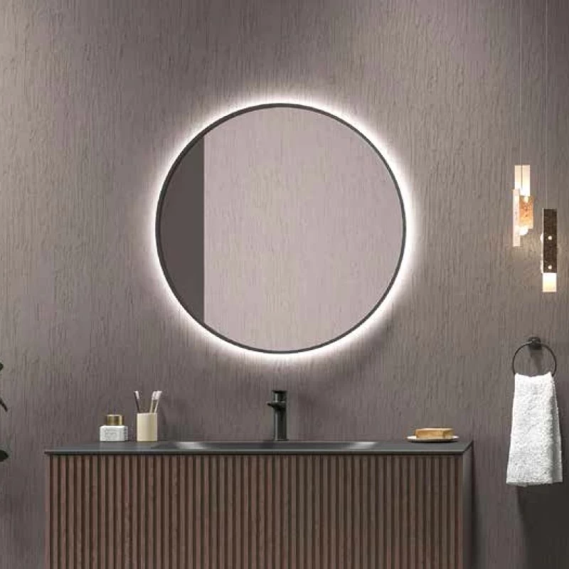 Καθρέπτης με Led & Μαύρο Πλαίσιο Karag Sharon 800 (Φ.80cm)