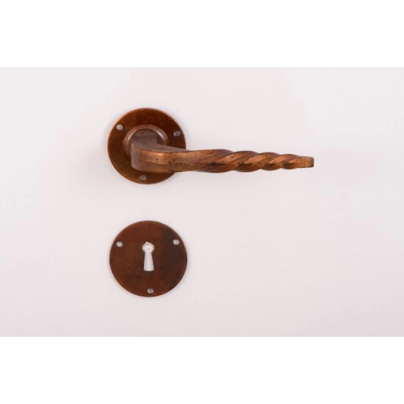 Πόμολα Πόρτας Rustique χειρολαβές με ροζέτα 100 Αντικέ Χαλκός (Image 1)