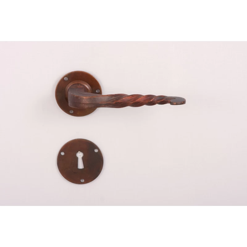 Πόμολα Πόρτας Rustique χειρολαβές με ροζέτα 140 Αντικέ Χαλκός (Image 1)